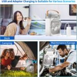مروحة تبريد محمولة لمكيف الهواء، مروحة مكتب USB بـ3 سرعات رياح و7 الوان واضاءة LED وخزان مياه سعة 680 مل، مروحة مكيف هواء تبخيرية صغيرة لغرفة المكتب، مبرد هواء شخصي - الصورة 7