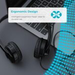 ⁦سماعات للرأس USB بتقنية ستيريو السلكية من رابو, اسود موديل - H120، على الاذن، اتش 120⁩ - الصورة ⁦4⁩