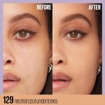 ⁦كريم اساس 30 اورز لومي مات من مايبيلين نيويورك، مظهر منعش للغاية يدوم طويلا مع لمسة نهائية غير لامعة، كريم أساس قابل للبناء وعاكس للضوء، اللون: 129 متوسط، نيوترال كول، سوبر ستاي⁩ - الصورة ⁦3⁩