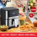 ⁦مقلاة هوائية من سوكاني SK-ZG-8040، 7 ليتر، 1800 واط، متعدد⁩ - الصورة ⁦5⁩