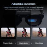 ⁦نظارة واقع معزز ون برو شريحة X1 3 DoF شاشة افتراضية 171 بوصة FOV 57° 120Hz صوت بوس شاشة سوني OLED 3 وضع تعتيم تتوافق مع PS5/نينتندو سويتش 2/آيفون 16 و15/ستيم دك/كمبيوتر/أندرويد/iOS من اكس ريل، ميديوم⁩ - الصورة ⁦9⁩