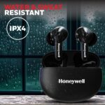 ⁦Honeywell Suono P2100 Bluetooth True Wireless Stereo Earbuds, 50 Hours Playtime, Environmental Noise Cancellation, 4 Mics, Type C Fast Charging, Low Latency Mode for Gaming, Bluetooth V5.3, Black⁩ - الصورة ⁦3⁩
