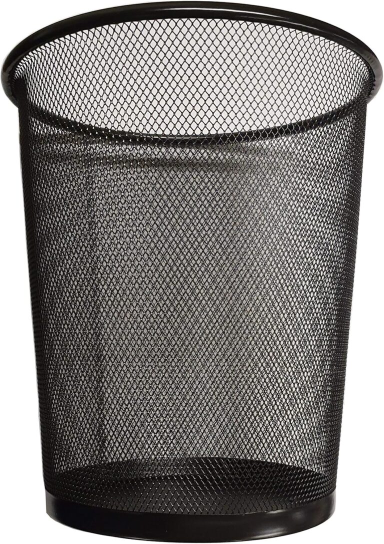 سلة مهملات شبكية دائرية من ديفشي، سلة مهملات للحمامات والمطابخ والمكاتب المنزلية وغرف النوم (اسود)