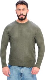 Ravin mens Long Sleeves Slip On Knitted Pullover - Olive Men Pullover