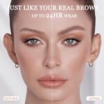 ⁦قلم حواجب مع 4 رؤوس متفرقة مقاوم للماء والتلطخ، يخلق مظهرًا طبيعيًا، قلم سائل للحواجب برؤوس متفرقة (لون بني-N3)⁩ - الصورة ⁦3⁩