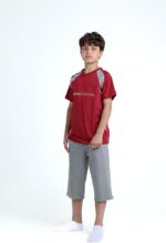 ⁦junior Baby Boys Printed Short Sleeves Set (T-Shirt & Pentacore) Bathrobe⁩ - الصورة ⁦2⁩
