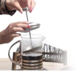 ⁦Glass French Press Coffee Maker, 350ml Capacity, Stainless Filter and Frame, Heat Resistant Borosilicate Glass, Silver⁩ - الصورة ⁦3⁩