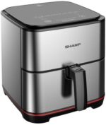⁦SHARP Air Fryer 1650 Watt 7 Liter Electronic Touch Screen Glass Panel Stainless KF-AF70RT-ES2⁩ - الصورة ⁦3⁩