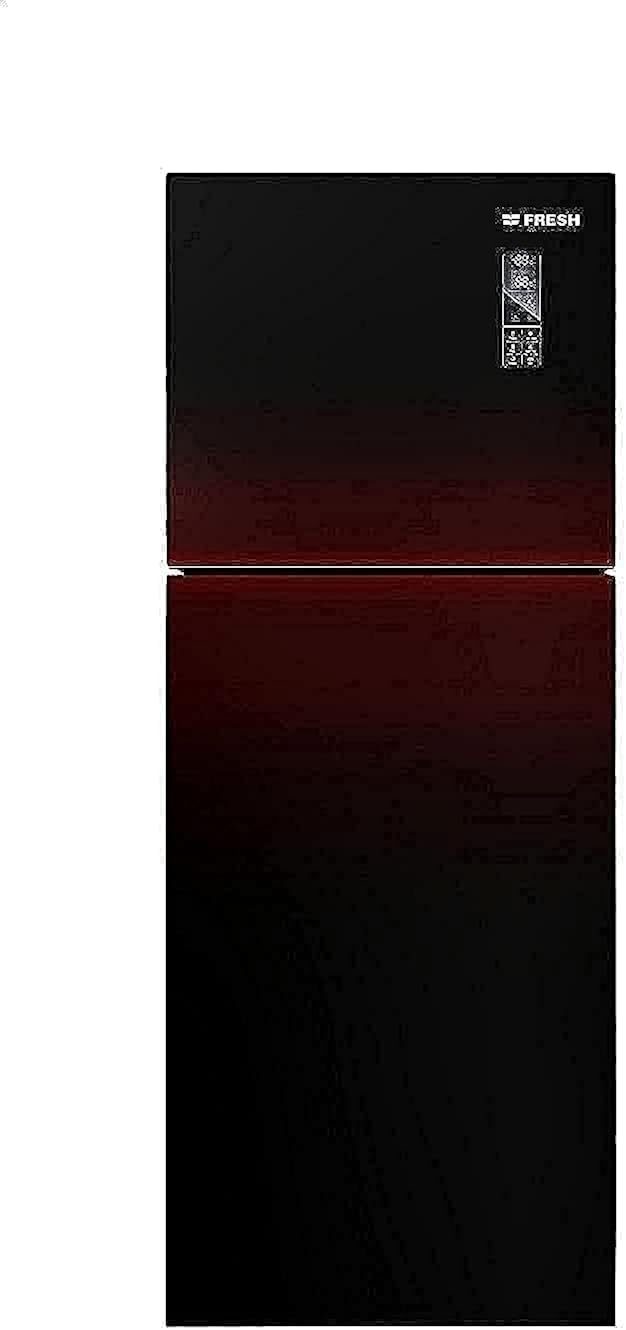 ثلاجة معدنية بلون أحمر سعة 397 لتر من فريش، FNT-MR470YGQDR