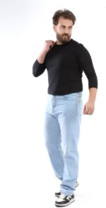 ⁦Men's Regular Light Blue Jeans⁩ - الصورة ⁦2⁩