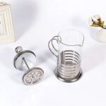 ⁦Glass French Press Coffee Maker, 350ml Capacity, Stainless Filter and Frame, Heat Resistant Borosilicate Glass, Silver⁩ - الصورة ⁦2⁩