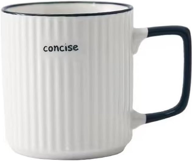 Ceramic mug，Ceramic Coffee Cups,milk cup, Ceramic mugs for home and office,Ceramic breakfast mug with handle,Microwave safe milk coffee cup (white)