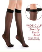 ⁦Black 2 pairs of transparent short nylon voile hijab socks⁩ - الصورة ⁦2⁩