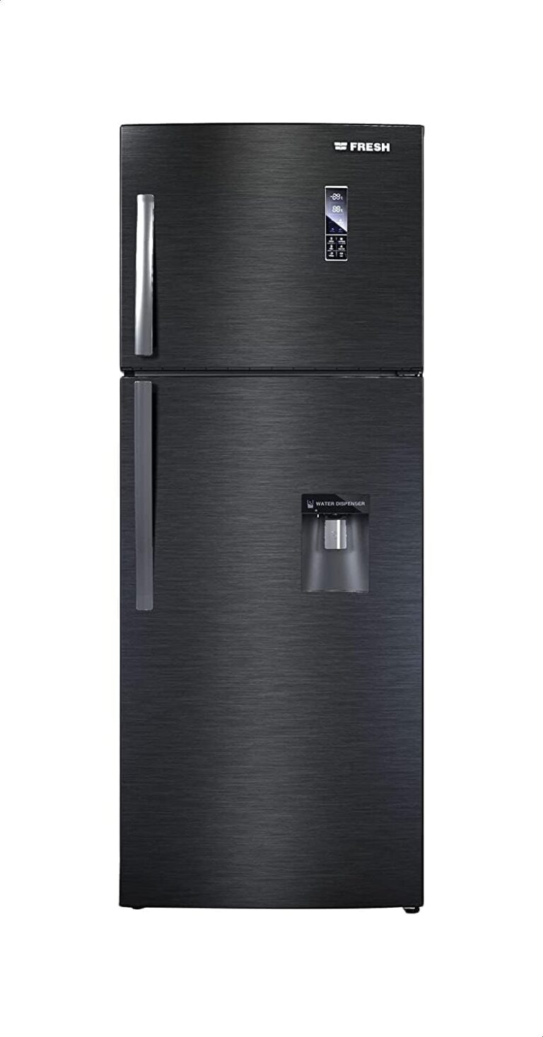 ثلاجة ديجيتال بموتور ال جي وموزع مياه من فريش FNT-D580YB، 436 لتر - اسود