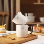 Ceramic mug,Ceramic Coffee Cups,milk cup, Ceramic mugs for home and office,Ceramic breakfast mug with handle,Microwave safe milk coffee cup (white) - الصورة 7