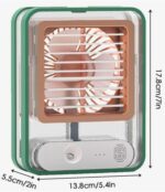 ⁦مروحة تكييف هواء محمولة من كيس بلس، مروحة ترطيب صغيرة شخصية بخزان مياه بمنفذ USB وسعة 500 مل مع اضاءة ليد بـ7 الوان و3 عدادات للوقت و3 سرعات رياح و3 اوضاع رذاذ للمنزل والمكتب - متعددة الالوان⁩ - الصورة ⁦3⁩