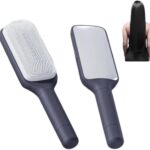 Self Cleaning Detangling Hair Brush for Women and Men, Organic No Pull Hair Brush, Professional Detangling Brush for Wet and Dry Hair (Purple or Grey)