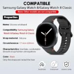 ⁦سوار ساعة من السيليكون من Next Store متوافق مع Samsung Galaxy Watch 8 و 8 Classic، حزام بديل ناعم ومتين للرجال والنساء، مريح في الارتداء، مقاوم للعرق وسريع الفك والتركيب.⁩ - الصورة ⁦3⁩