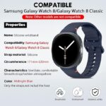 ⁦سوار ساعة من السيليكون من Next Store متوافق مع Samsung Galaxy Watch 8 و 8 Classic، حزام بديل ناعم ومتين للرجال والنساء، مريح في الارتداء، مقاوم للعرق وسريع الفك والتركيب.⁩ - الصورة ⁦4⁩