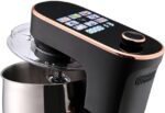 ⁦Zada (ZADA) Perfect Chef 2000W, 10L Digital, Metal Gears, Touch Screen and Timer, 11 Speeds with 4 Accessories (2 Dough Hooks) - Black x Rose Gold⁩ - الصورة ⁦2⁩