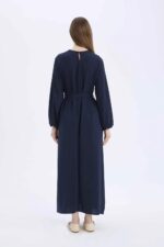 ⁦DeFacto womens CNS Regular Fit C Neck Long Sleeve Dress & Skirt Long Sleeve Woven Dress Dress (pack of 1)⁩ - الصورة ⁦5⁩