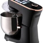 Zada (ZADA) Perfect Chef 2000W, 10L Digital, Metal Gears, Touch Screen and Timer, 11 Speeds with 4 Accessories (2 Dough Hooks) - Black x Rose Gold