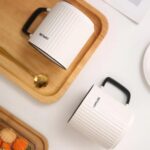 Ceramic mug,Ceramic Coffee Cups,milk cup, Ceramic mugs for home and office,Ceramic breakfast mug with handle,Microwave safe milk coffee cup (white) - الصورة 5