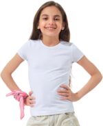 فانلة داخلية نصف كم للبنات - لون ابيض، من مسيري