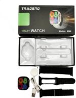 ⁦TRADENO D300 Smart Watch Bluetooth Call Wireless Charging Sport Body Temperature Monitor Call Wireless charging Touch Screen for IOS & android for men and women with 3 straps (Black) (Black)⁩ - الصورة ⁦3⁩