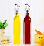 ⁦موزع الخل والزيت من تشينشي، عبوة من قطعتين، زجاجة زيت زجاجية مع صب، موزع زيت زيتون مع غطاء مضاد للاوساخ، 500 مل، مانعة للتسرب وخالية من التنقيط⁩ - الصورة ⁦8⁩
