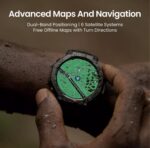 ⁦ساعة ذكية متينة وعسكرية مقاس 48 ملم تي-ريكس 3، نظام تحديد المواقع GPS، خريطة أوفلاين، تشغيل طويل، مقاومة للماء حتى 100 م، 170 وضع للياقة البدنية/التمرين، ذكاء اصطناعي، تحكم صوتي من اميز فيت (أحمر)⁩ - الصورة ⁦9⁩
