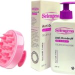 Selengena شامبو ضد القشرة 220 مل مع فرشاة تدليك سيليكون للرأس -متعددة الالوان