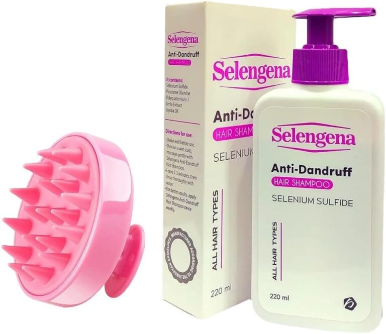 Selengena شامبو ضد القشرة 220 مل مع فرشاة تدليك سيليكون للرأس -متعددة الالوان