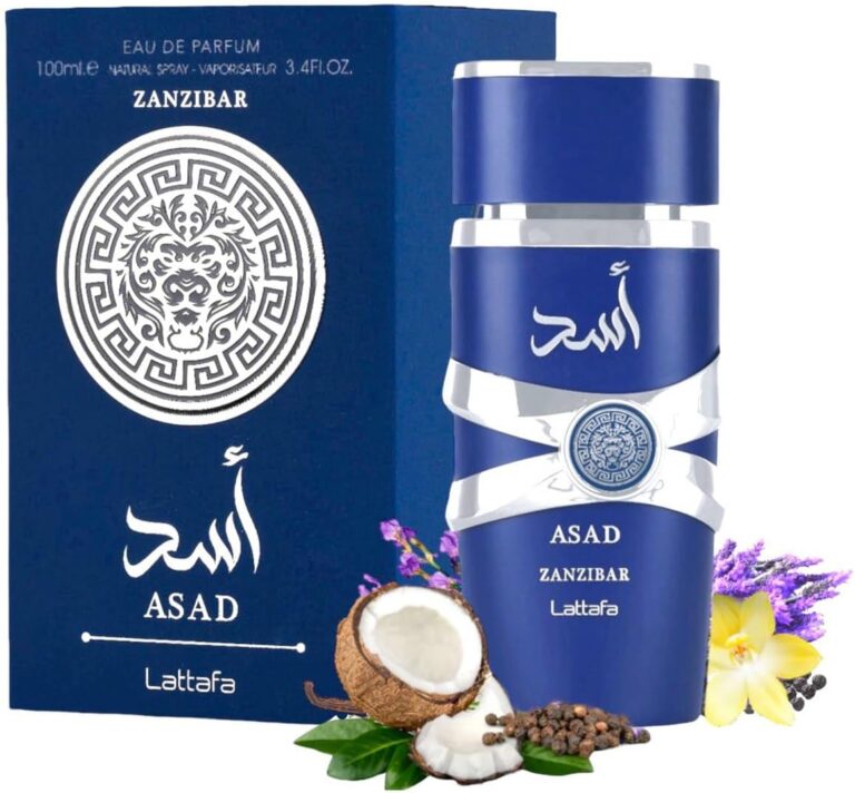 عطر لطافة عربي للرجال من اسد زنجبار استوائي منعش للصيف 100 مل عود زانسيبار او دو بارفان يدوم طويلا