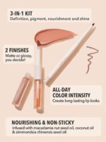 ⁦SHEGLAM Soft 90's Glam Lip liner and Lip Duo Set-Pouty Nude Lip Set - Pouty Nude⁩ - الصورة ⁦2⁩