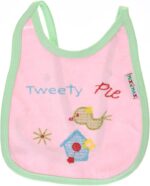 مريلة من القطن للبنات من ميكس اند ماكس مطرزة بعبارة "Tweety Pie"- لون روز واخضر مينت