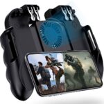 4 Trigger Mobile Game Controller with Cooling Fan for PUBG/Call of Duty/Fortnite [6 Finger Operation] YOBWIN L1R1 L2R2 Gaming Grip Gamepad Mobile Controller Trigger for 4.7-6.5" iOS Android Phone