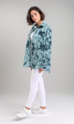 ⁦Dsisskai Womens Long Sleeve Shirt Long Sleeves Tie Dye Relaxed Shirt - Forest Green⁩ - الصورة ⁦5⁩