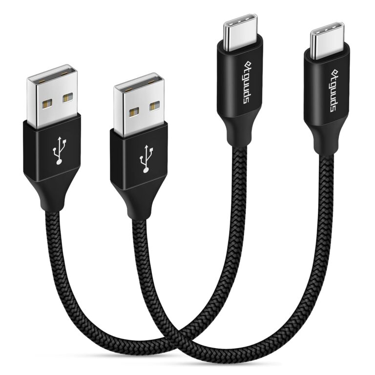 كابل شحن سريع USB من نوع سي قصير، كابل نوع سي بتقنية كيو سي 3.0، بطول (15 سم) لنقل بيانات سريع، كابل متين بغطاء نايلون، متوافق مع جهاز سويتش،، اكسبيريا XZ2 / XZ، وجالاكسي S10 / S9 / S8 / A21 / A20