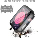 ⁦جراب Piuellia أسود صلب مكون من قطعتين لساعة Apple Watch SE Series 6 Series 5 Series 4 مقاس 44 مم، واقي شاشة iWatch PC، غطاء حماية شامل رفيع للغاية⁩ - الصورة ⁦5⁩