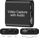 ⁦بطاقة تسجيل فيديو مع صوت مزودة بمخرج HDMI 4K مسجل فيديو بدقة 1080 بكسل بمعدل 60 إطار في الثانية متوافقة مع Switch/PS4/PS5/Xbox/كاميرا/كمبيوتر مناسبة للبث المباشر والألعاب والإذاعة⁩ - الصورة ⁦2⁩
