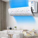 عاكس لمكيف الهواء بتصميم تلسكوبي يمنع تدفق الهواء البارد بزاوية قابلة للتعديل وسهل التركيب لمكيف الهواء المنزلي، (90 سم، نقشة زهور)