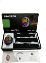 ⁦TRADENO D300 Smart Watch Bluetooth Call Wireless Charging Sport Body Temperature Monitor Call Wireless charging Touch Screen for IOS & android for men and women with 3 straps (Black) (Black)⁩ - الصورة ⁦4⁩