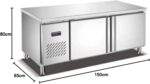 ⁦Under Counter Stainless Steel Refrigerator for Restaurants and Hotels Size 150 cm⁩ - الصورة ⁦2⁩