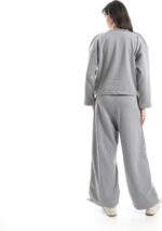 ⁦Womens Women's Melton two-piece T-shirt and wide-leg pants Women's Melton two-piece T-shirt and wide-leg pants⁩ - الصورة ⁦3⁩