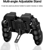 ⁦4 Trigger Mobile Game Controller with Cooling Fan for PUBG/Call of Duty/Fortnite [6 Finger Operation] YOBWIN L1R1 L2R2 Gaming Grip Gamepad Mobile Controller Trigger for 4.7-6.5" iOS Android Phone⁩ - الصورة ⁦5⁩