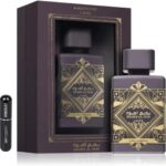 عطر بديع العود جمشت الأصلي عطر او دو، مستورد من دبي برائحة حلوة تدوم لفترات طويلة، مثالي للاستخدام اليومي والليلي، ويشمل بخاخ قابل لإعادة التعبئة 5 مل (جمشت)، 100 مل