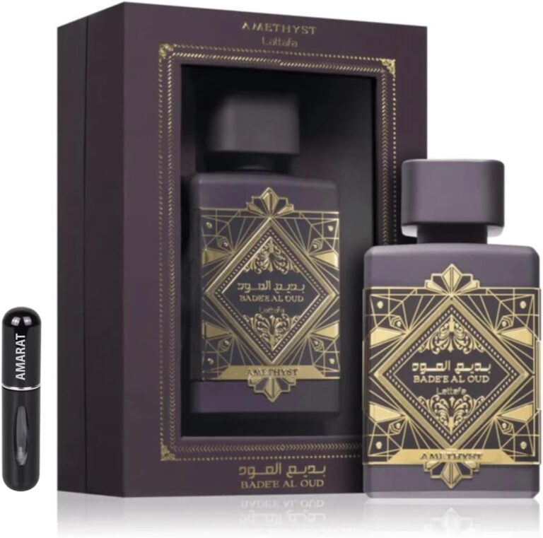 عطر بديع العود جمشت الأصلي عطر او دو، مستورد من دبي برائحة حلوة تدوم لفترات طويلة، مثالي للاستخدام اليومي والليلي، ويشمل بخاخ قابل لإعادة التعبئة 5 مل (جمشت)، 100 مل