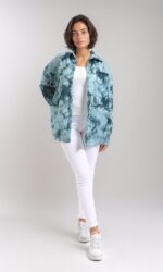 ⁦Dsisskai Womens Long Sleeve Shirt Long Sleeves Tie Dye Relaxed Shirt - Forest Green⁩ - الصورة ⁦4⁩