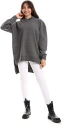 ⁦Andora womens High-Low Knitted Hoodie Pullover Sweater (pack of 1)⁩ - الصورة ⁦6⁩